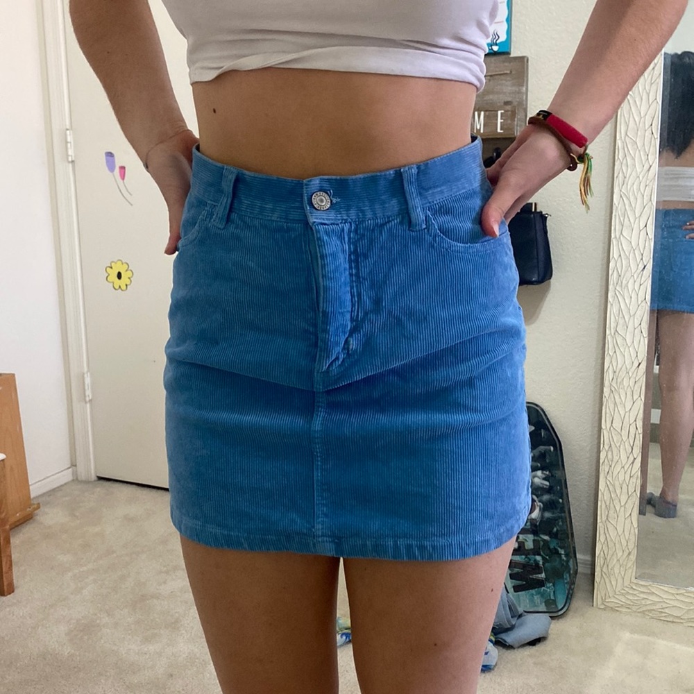 blue corduroy skirt